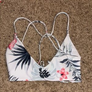 Floral Bikini Top with Strappy Back